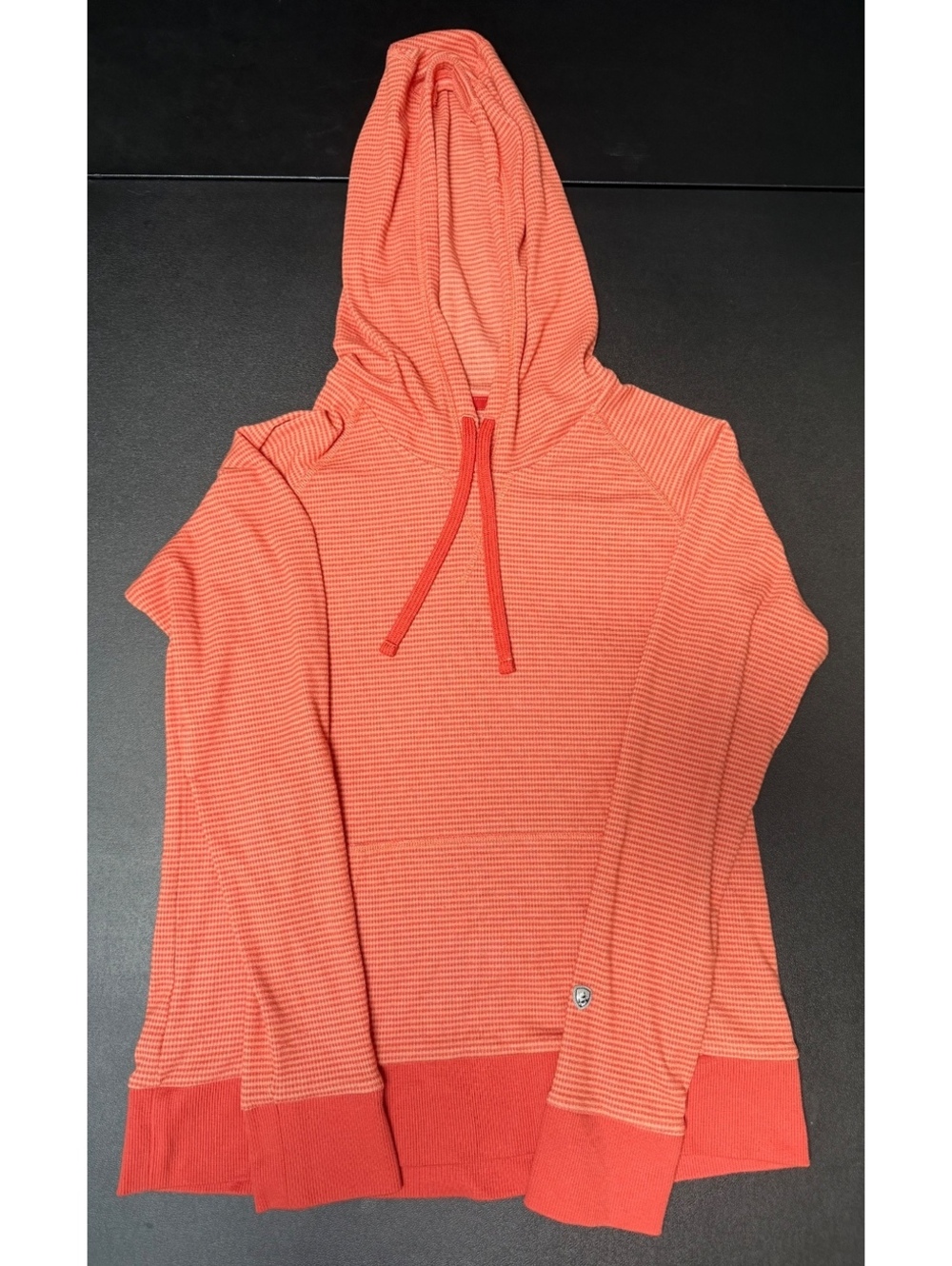 KUHL Women's Hooded Waffle Knit Pullover Hoodie, Size Small, Orange‎